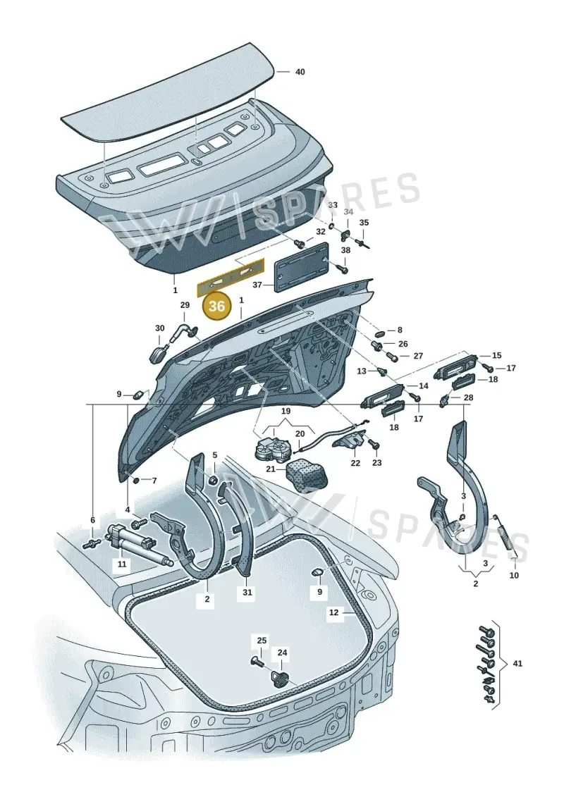 8D0853419F — Audi RS e-tron GT (2020-2020) diagram 4j1827000, position 36