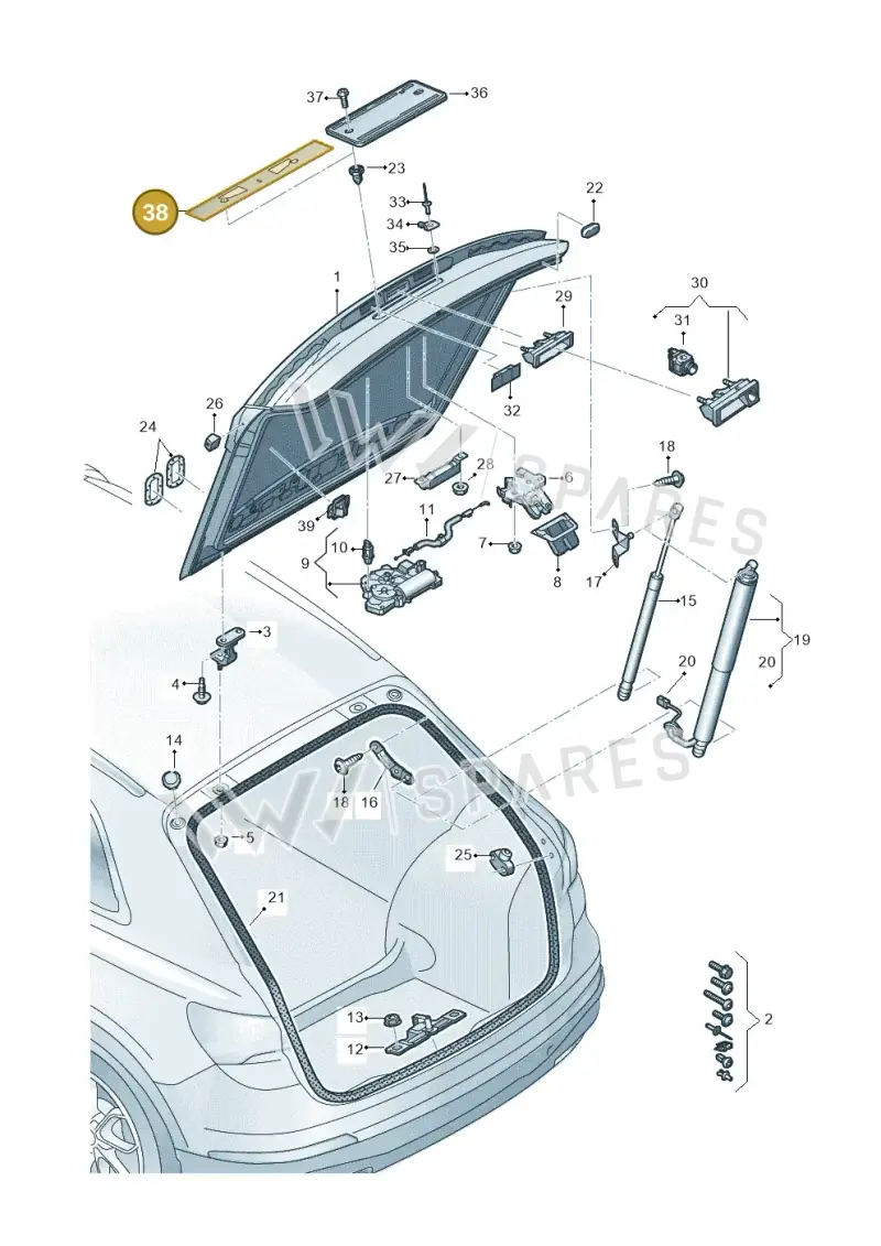 8D0853419F — Audi RSQ3 Sportback (2019-2024) diagram 597827000, position 38