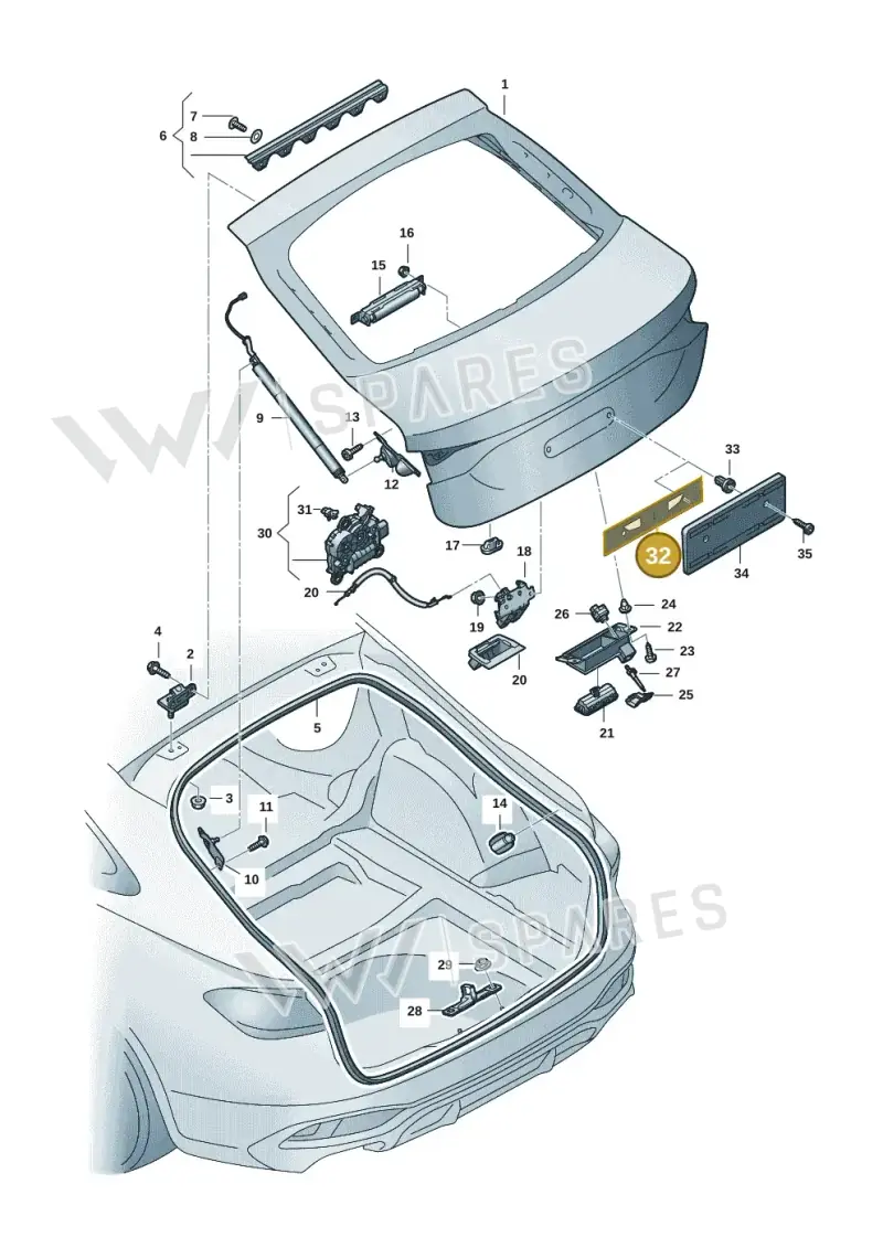 8D0853419F — Audi A5 Limo 2.0 (2024-) diagram 8wh827000, position 32