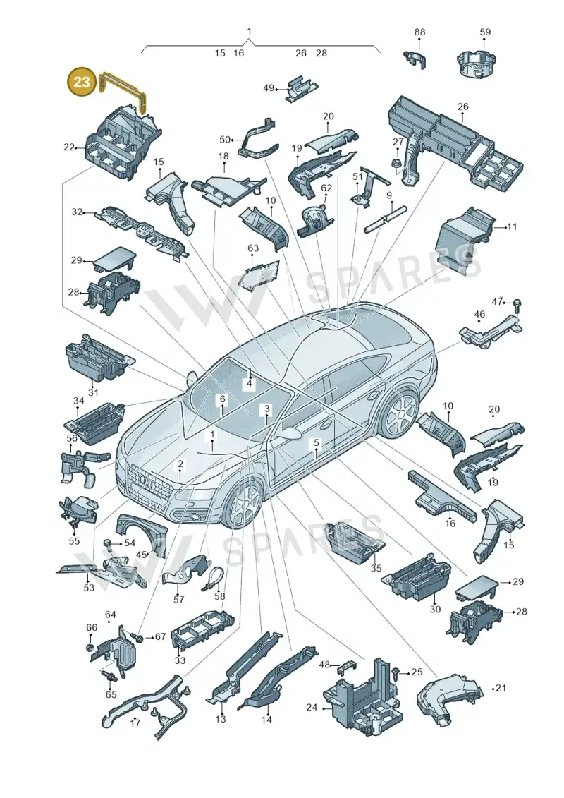 8D0937083 — Audi A7 Sportback (2014-2018) diagram 788971800, position 23