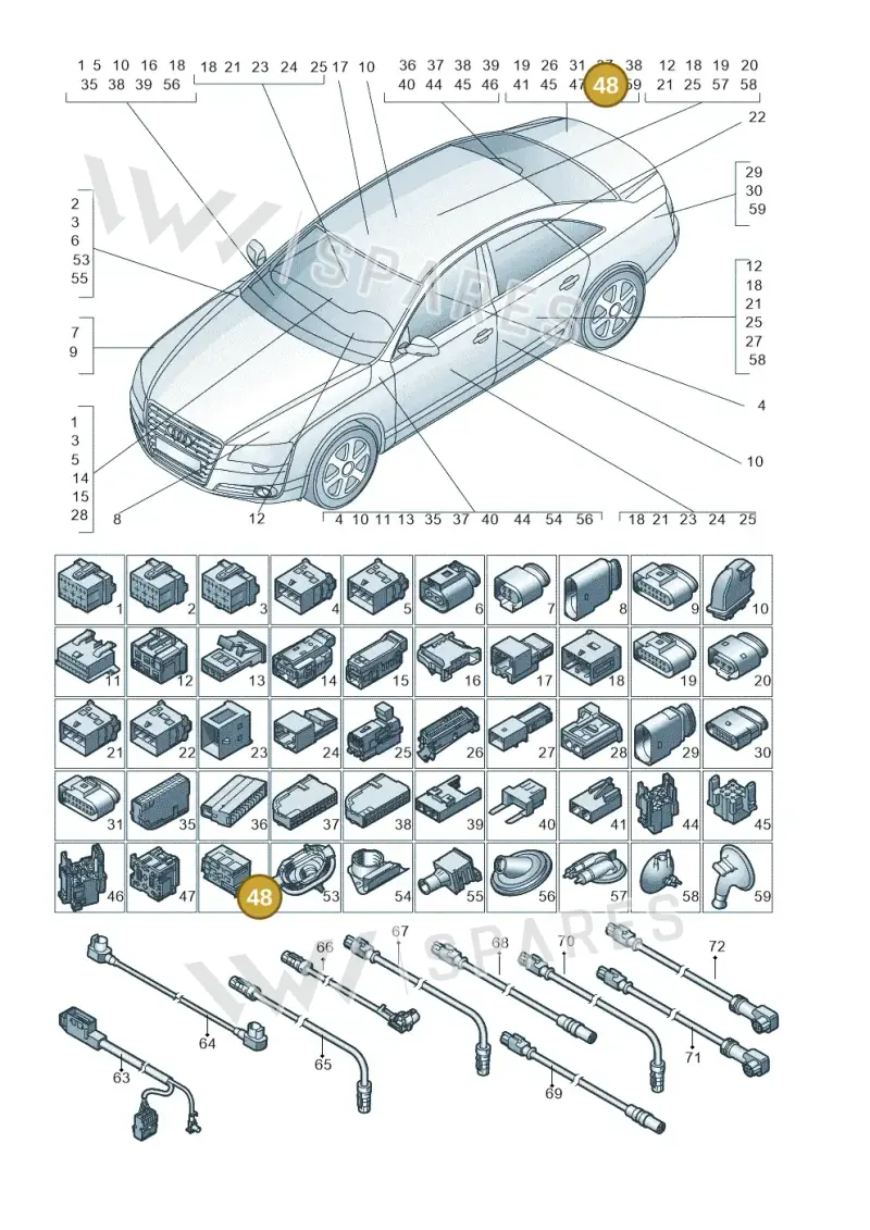8D0937528 — Audi A8L qu. 3.0 TDI (2013-2018) diagram 771971790, position 48