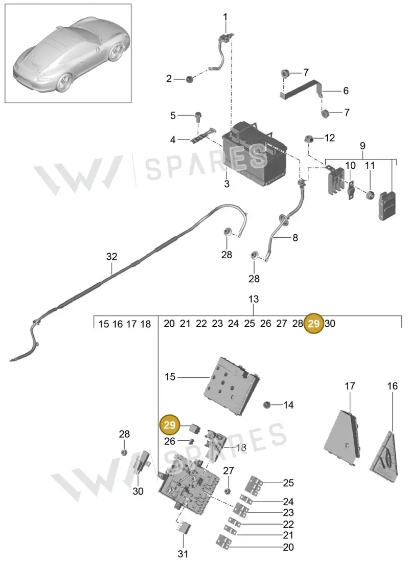 8D0951253 — Porsche 991 Carrera 4 (2011-2016) diagram p38902006, position 29