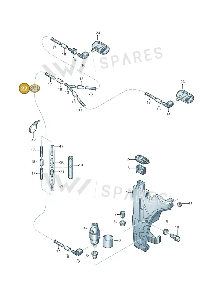 8D0955754 — Audi RS4 Avant (2017-) diagram 849955100, position 22