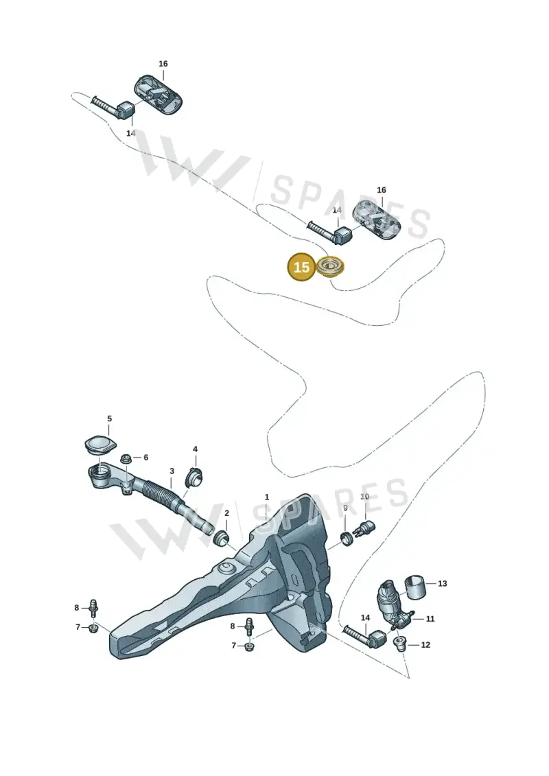 8D0955754 — Audi A3 Sportback (2019-2021) diagram 596955013, position 15