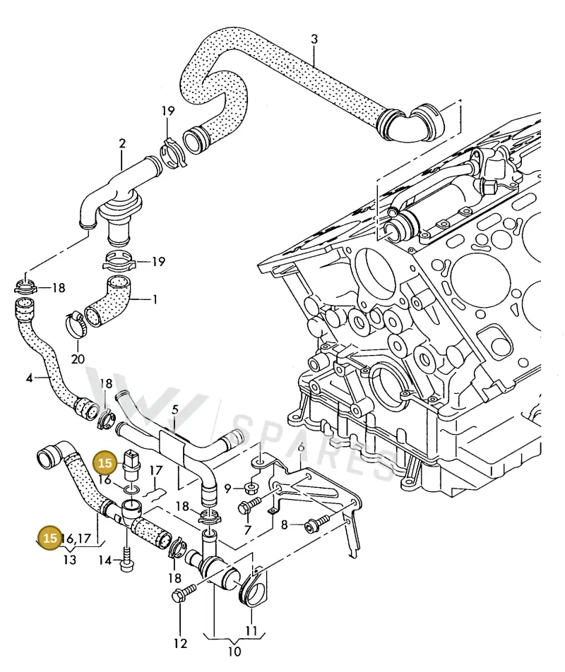 8D0959481B — Audi A8 quattro (1999-2002) diagram 255121530, position 15