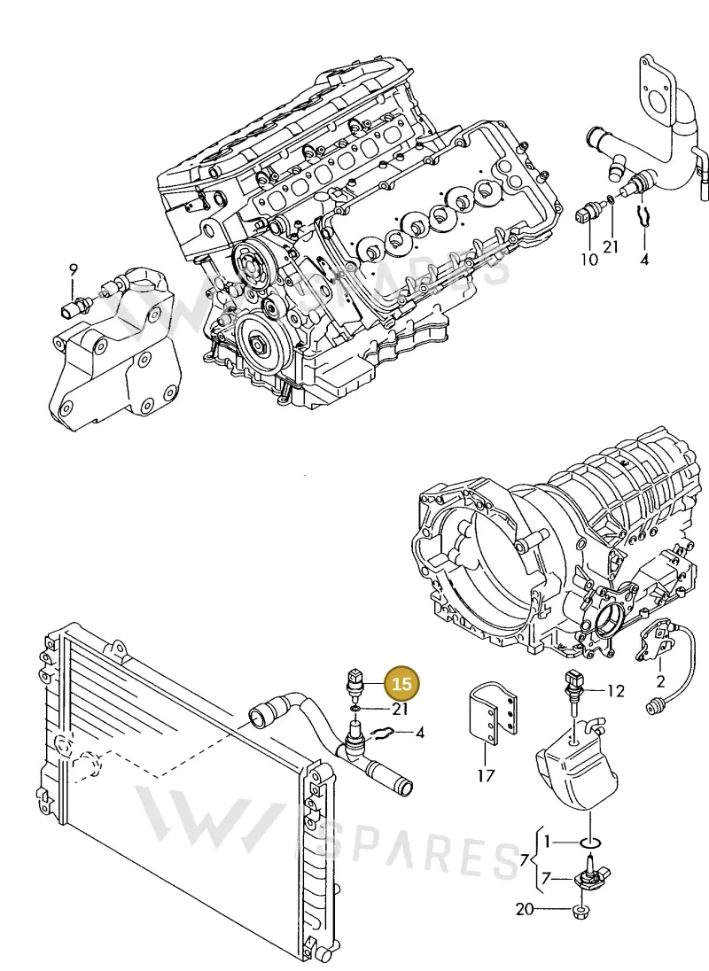 8D0959481B — Audi A8 quattro (1999-2002) diagram 255919870, position 15