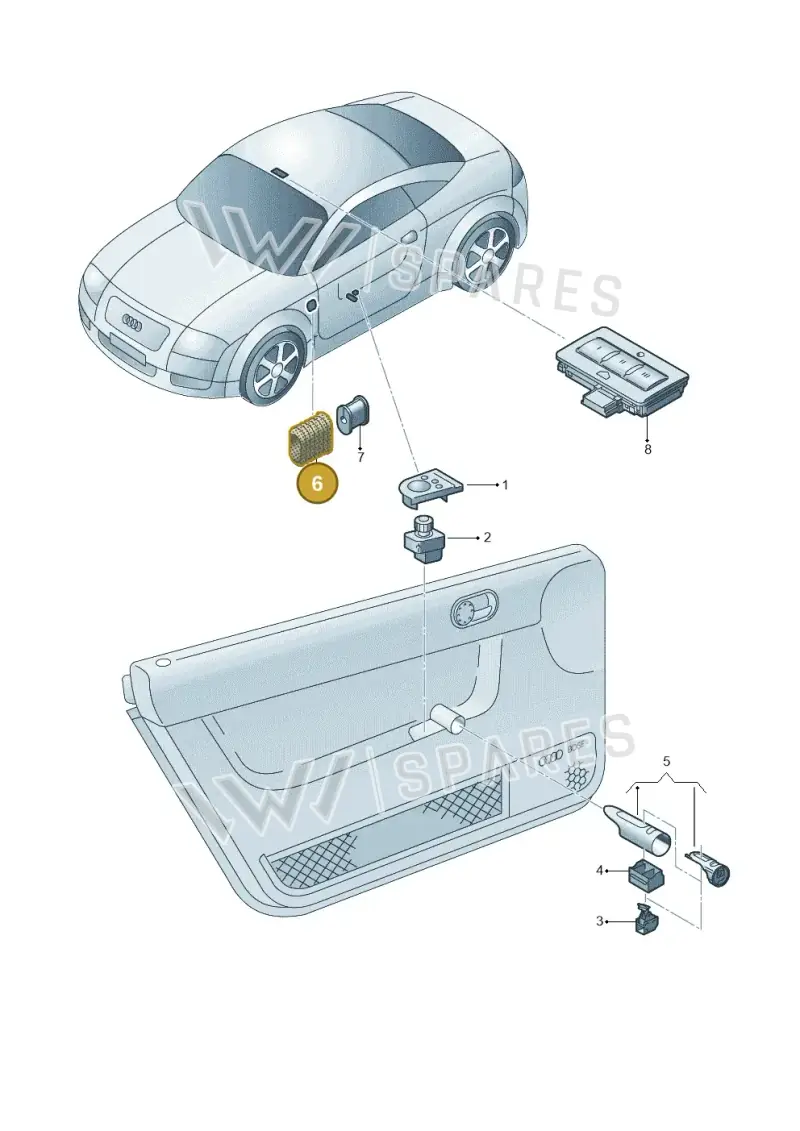 8D0959845F — Audi TT Coupe/Roadster (2002-2006) diagram 229959000, position 6