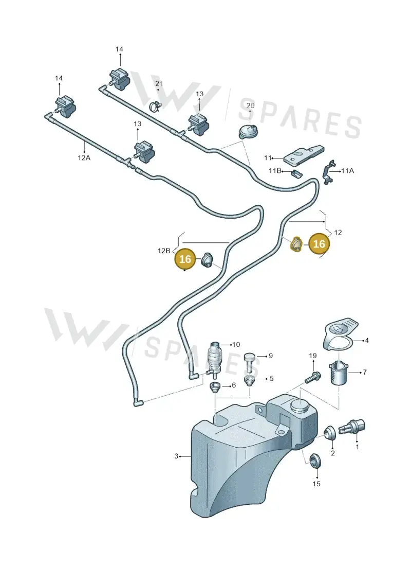 8D0971841D — Audi RS6 qu. (2003-2004) diagram 260955250, position 16