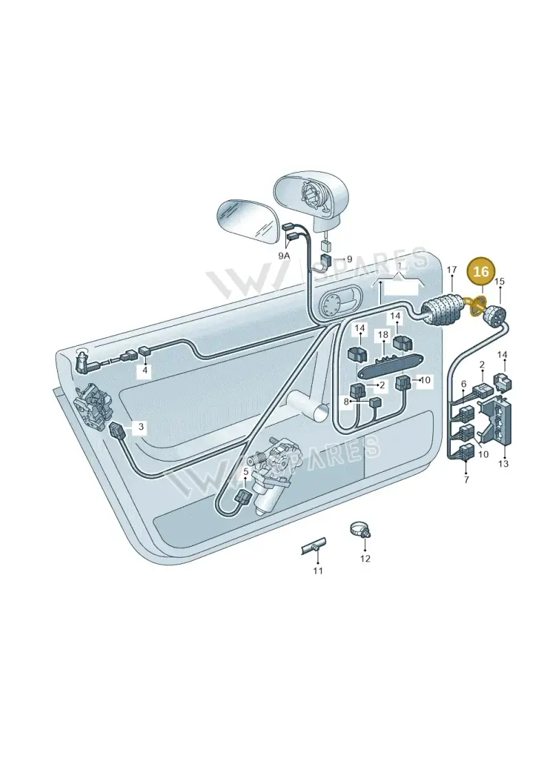 8D0971882 — Audi TT Coupe/Roadster (2002-2006) diagram 229972350, position 16