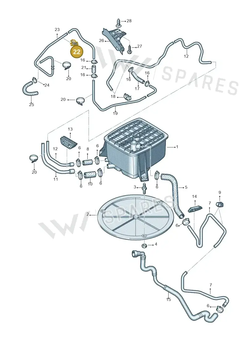 8D0971897 — Audi RS6 qu. (2003-2004) diagram 157201960, position 22