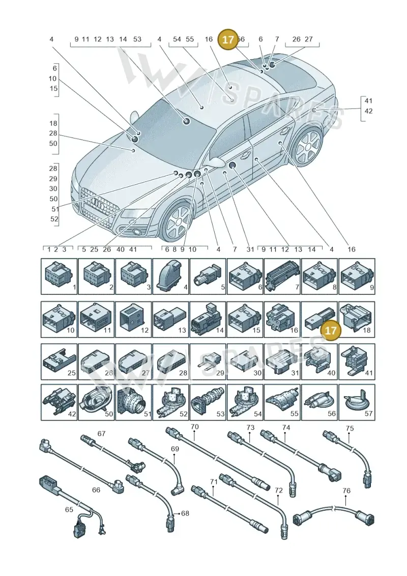 8D0972623AA — Audi A7 Sportback (2010-2015) diagram 711971790, position 17