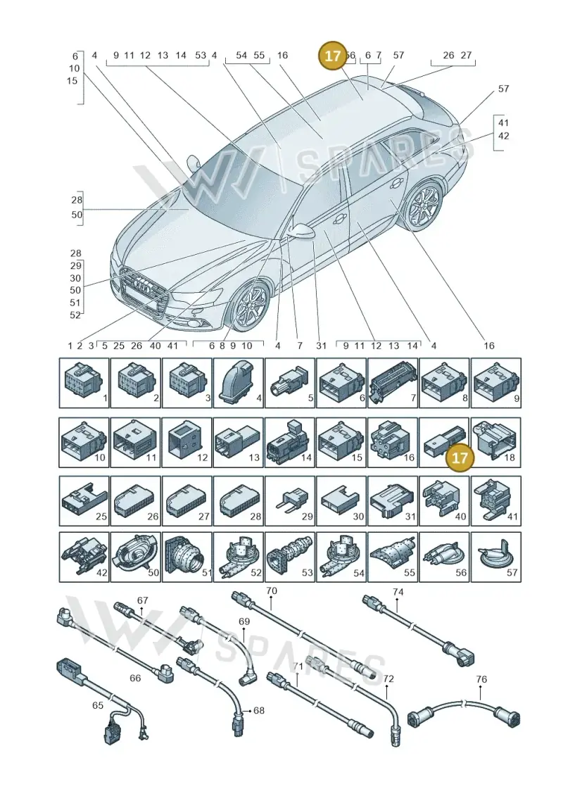 8D0972623AA — Audi RS6 Avant (2013-2018) diagram 758971790, position 17