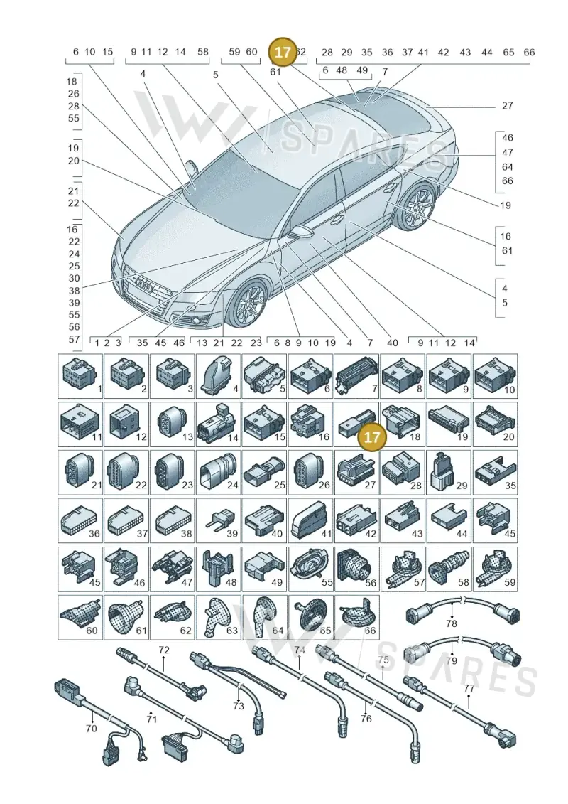 8D0972623AA — Audi A6 qu. 3.0 tdi (2014-2018) diagram 798971790, position 17