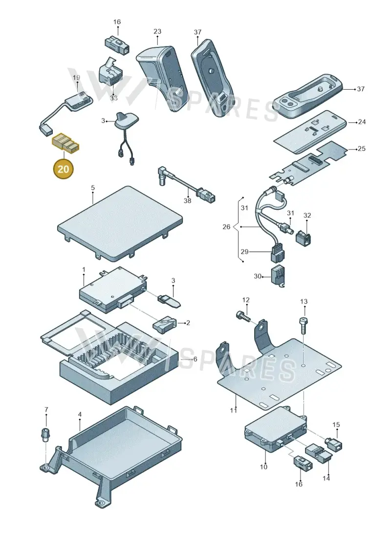 8D0972643 — Audi A3/S3/Sportb./qu. 08 (2007-) diagram 412035550, position 20