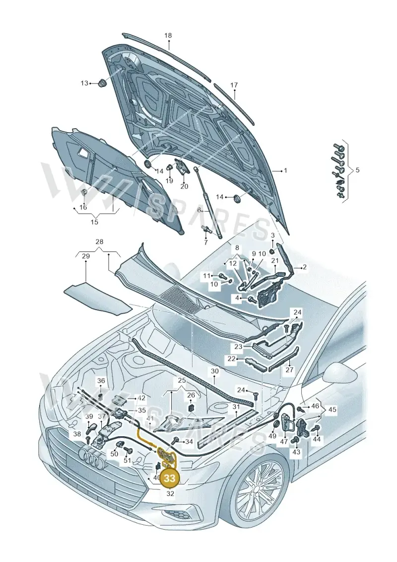 8D0973822 — Audi RS7 Sportback (2019-) diagram 435823000, position 33