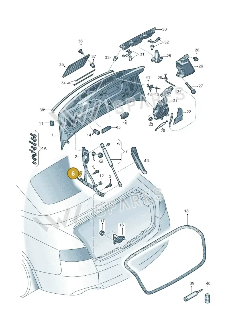 8D5827499 — Audi RS5 Cabrio (2012-2015) diagram 670827000, position 6