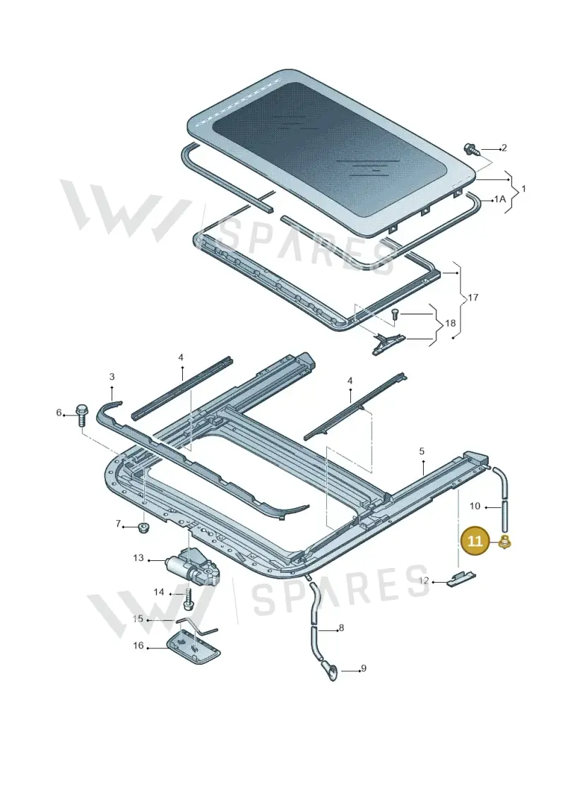 8D9877242B — Audi A3 Sportback (2008-2013) diagram 412877100, position 11
