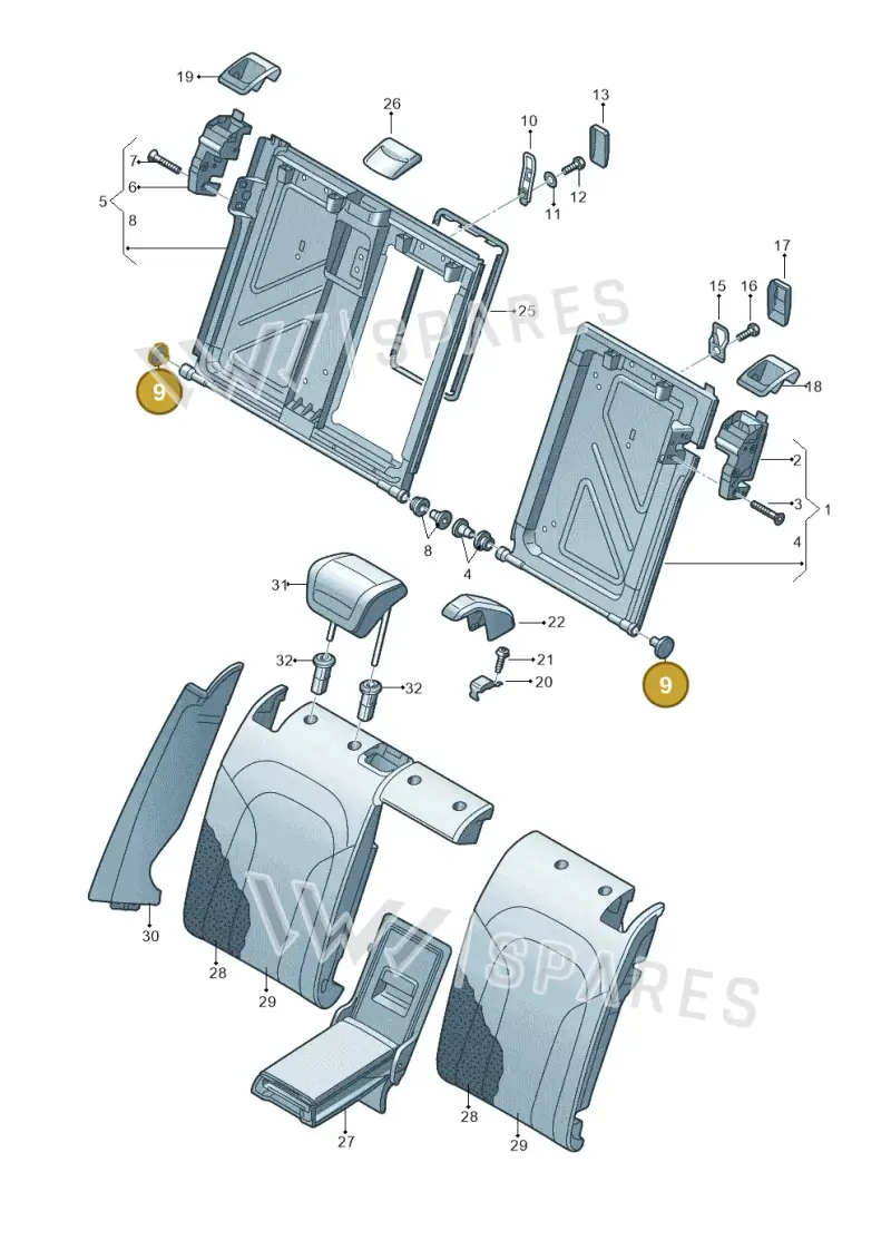 8D98856789B9 — Audi Q3 1.4 (2016-) diagram 855885700, position 9