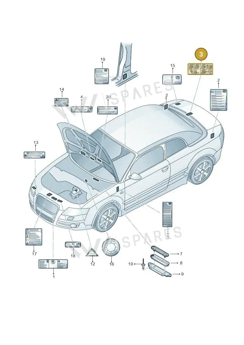 8E0010175A — Audi RS4 Cabrio qu.    08> (2007-) diagram 492010050, position 3