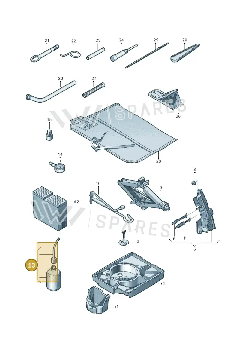 8E0012619 — Audi RSQ3 qu. 2.5 (2013-2018) diagram 728011100, position 13