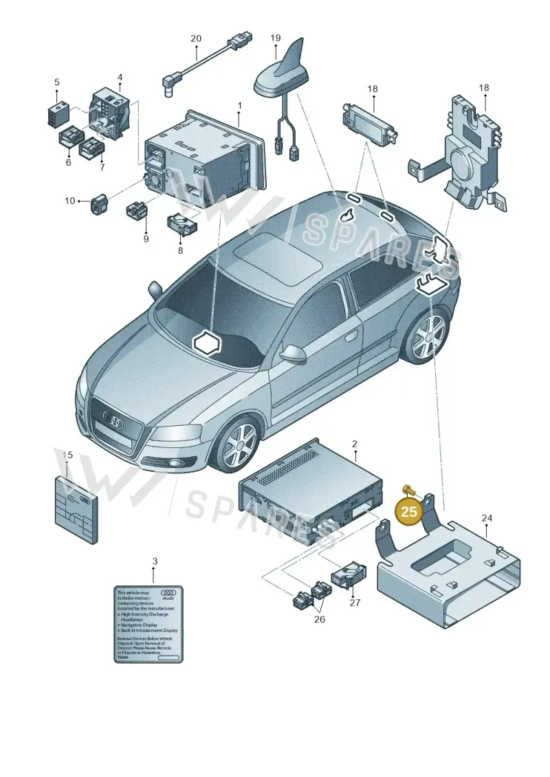 8E0035413A — Audi RS3 Sportback (2011-2012) diagram 638035000, position 25