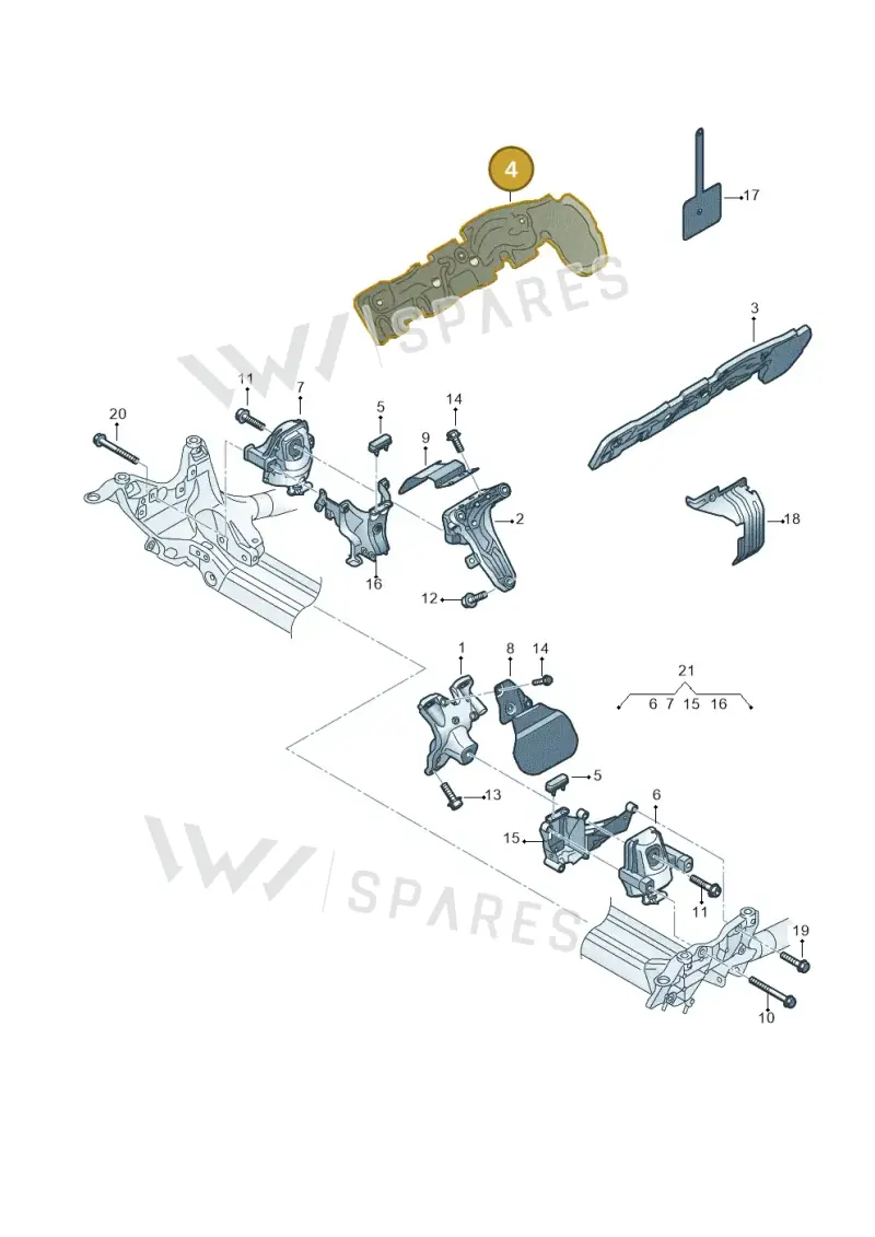 8E0199456J — Audi RS4 Av. qu. 4.2 (2012-2015) diagram 750199000, position 4