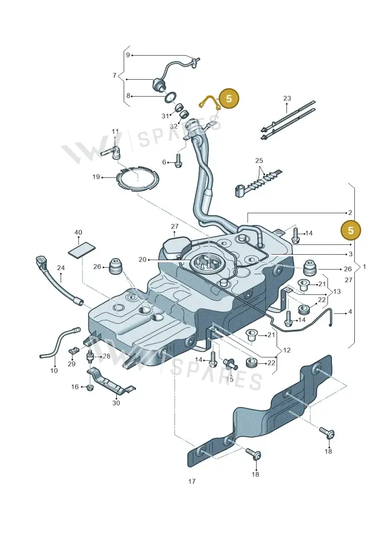 8E0201142A — Audi Q5 qu. 2.0 TDI (2012-2017) diagram 647201100, position 5