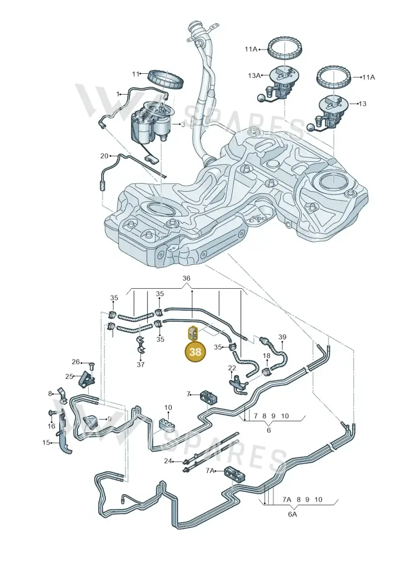 8E0201190Q — Audi RS5 Cabrio (2012-2015) diagram 759201420, position 38