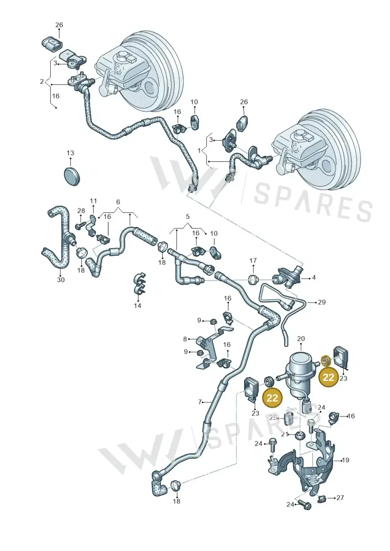 8E0614177B — Audi RS4 Av. qu. 4.2 (2012-2015) diagram 695611800, position 22