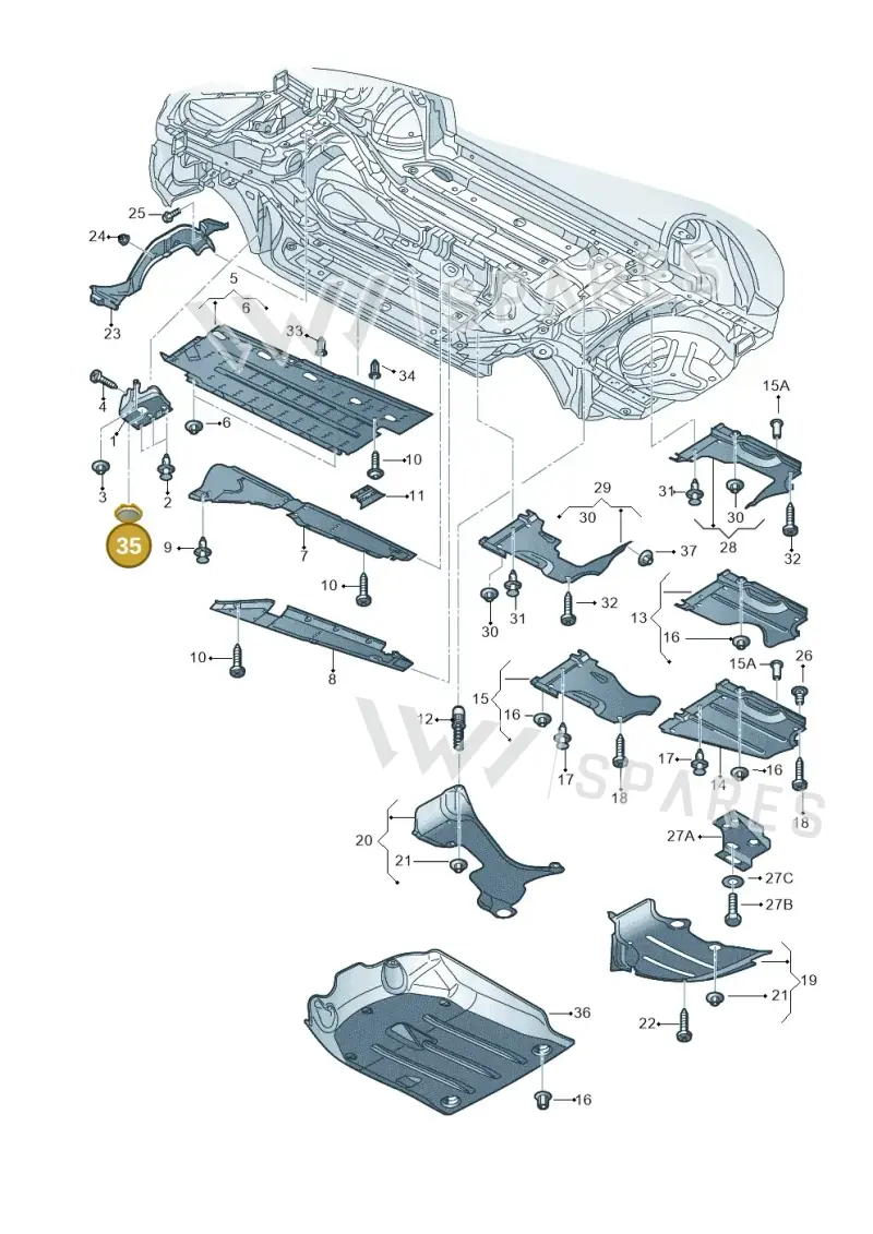8E0803583A — Audi RS4 Cabrio qu.    08> (2007-) diagram 249825100, position 35