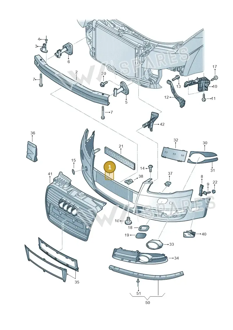 8E0807105GRU — Audi A4/S4 Cabrio./qu. 07> (2006-) diagram 454807000, position 1