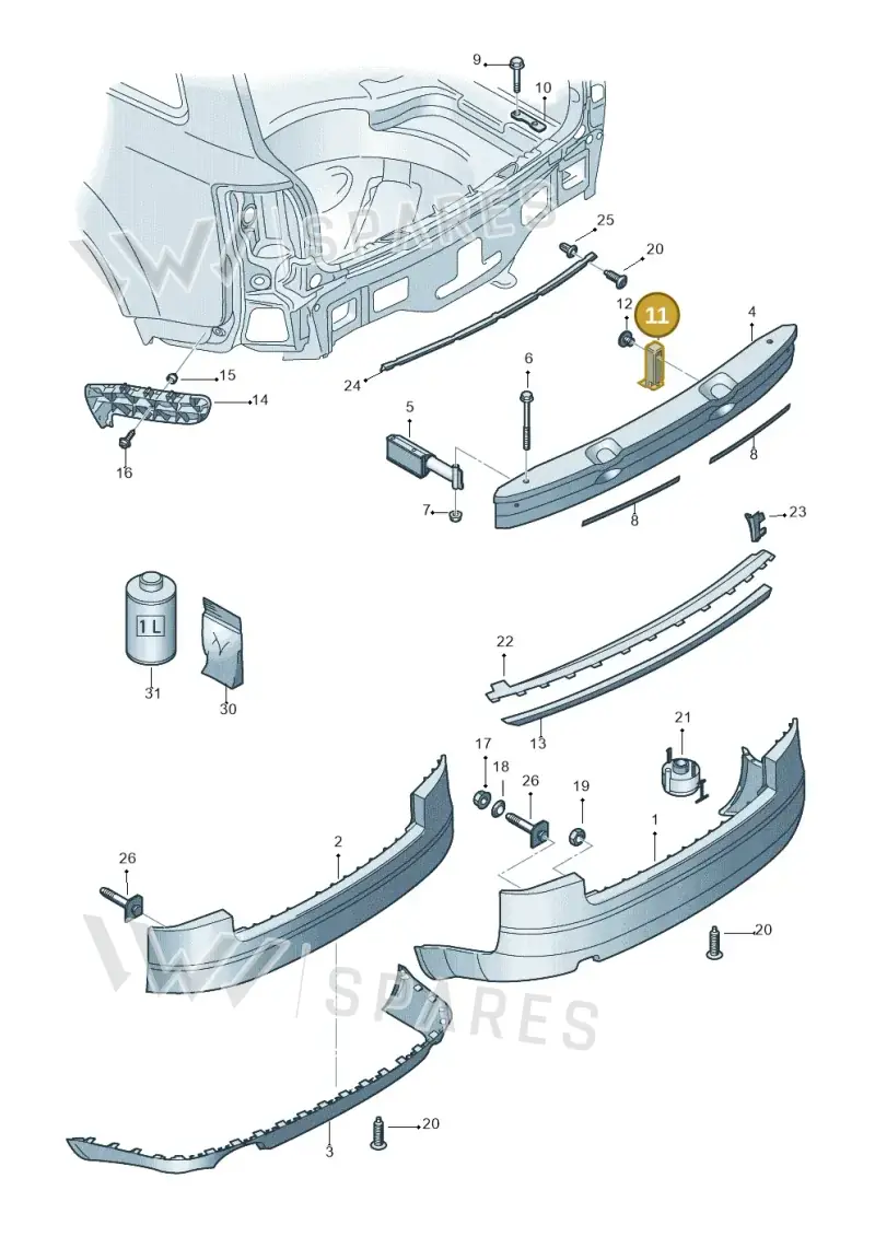 8E0807329 — Audi A4/S4/Av./qu. (2001-2004) diagram 249807650, position 11