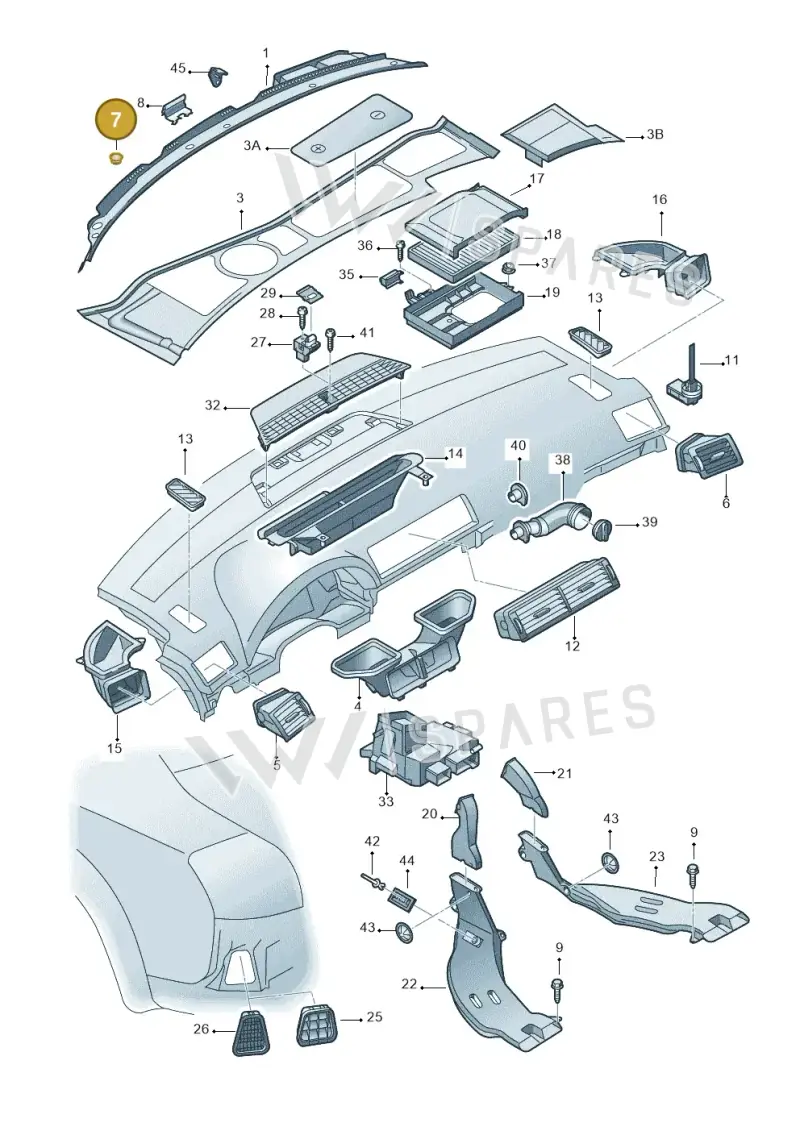 8E0819425 — Audi RS4 qu.           07> (2006-) diagram 249819350, position 7
