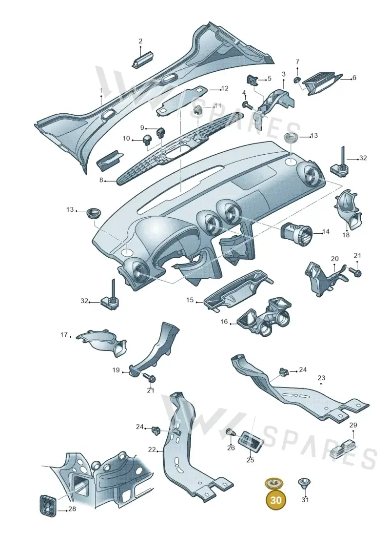 8E0819425 — Audi A3/S3/quattro (2005-2007) diagram 412819300, position 30