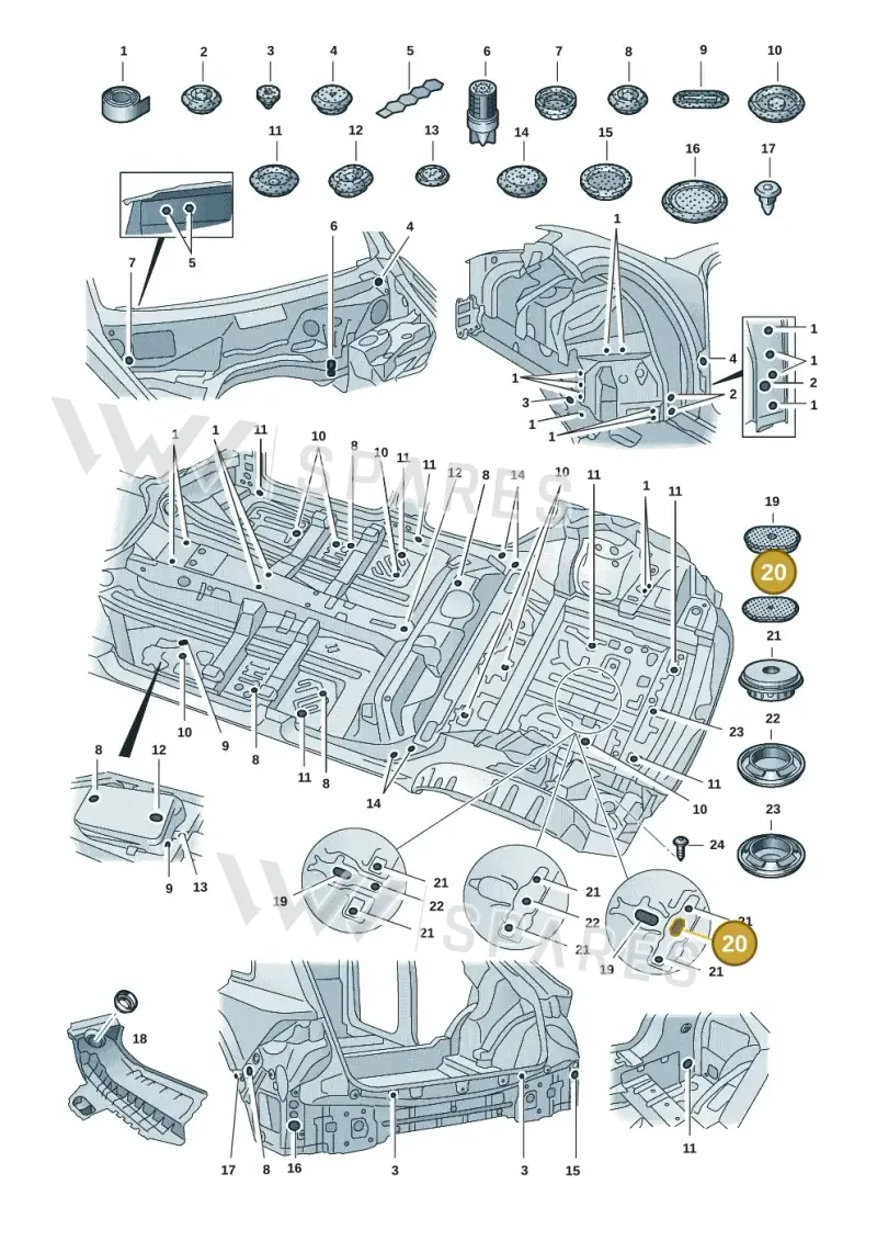 8E0819425 — Audi Q8 Quattro 3,0 (2018-) diagram 429803036, position 20