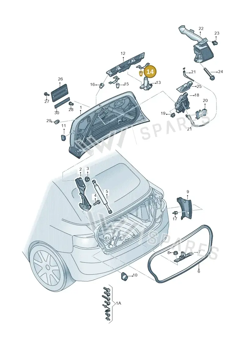 8E0827657H — Audi A3 Cab. 2.0 TDI (2007-2013) diagram 642827000, position 14