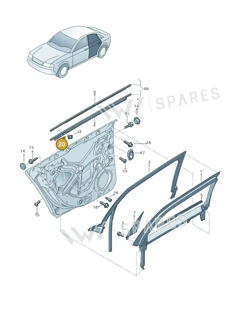 8E0831575 — Audi RS4 qu.           07> (2006-) diagram 249839400, position 20
