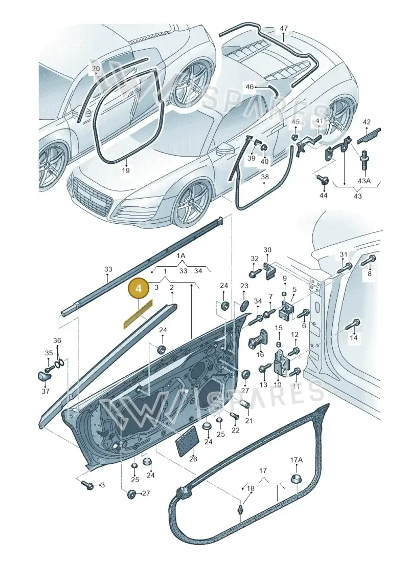 8E0831575 — Audi R8 qu. 5.2 (2012-2015) diagram 618831100, position 4