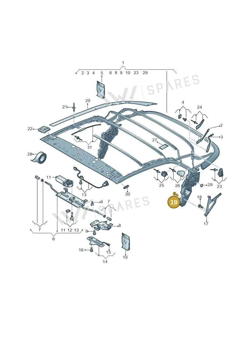8E0837453A — Audi A3 Cabrio (2016-2020) diagram 778871100, position 19