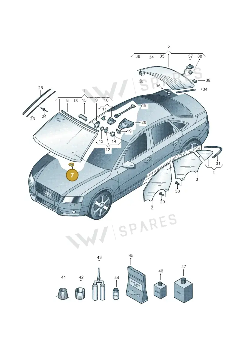 8E0845631 — Audi A5 Sportback (2011-2017) diagram 724845100, position 7