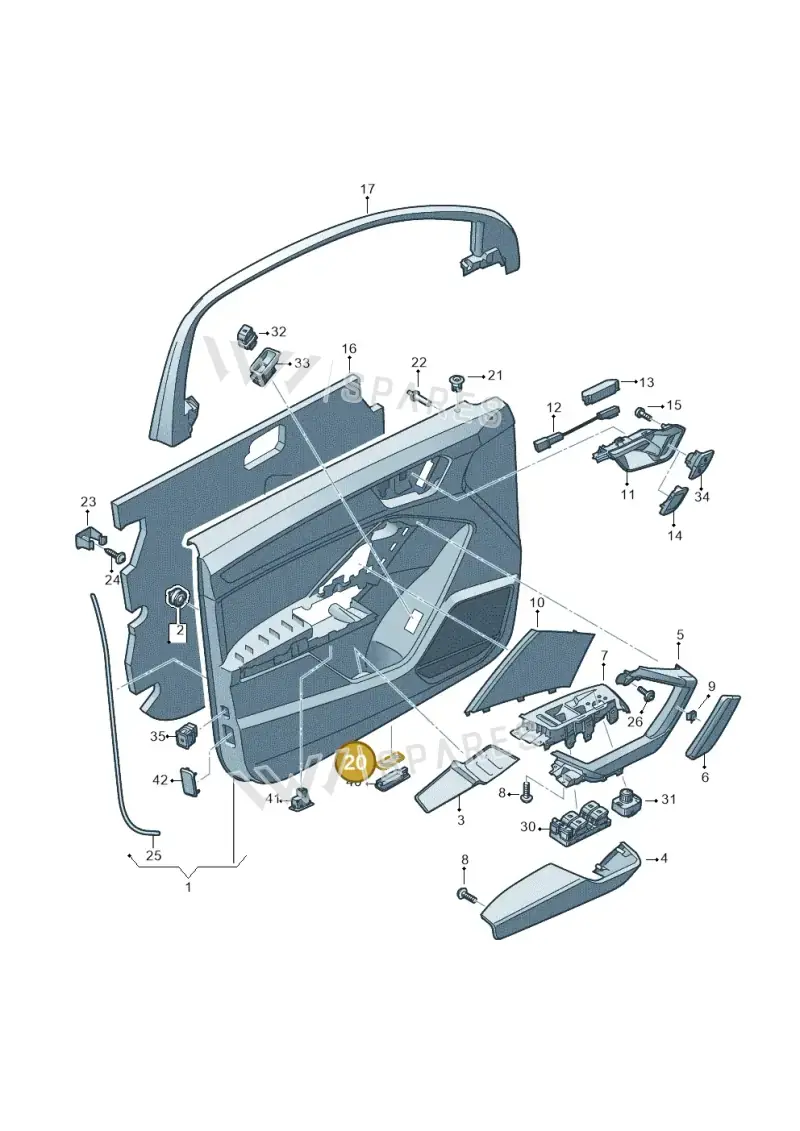 8E0867443 — Audi RSQ3 Sportback (2019-2024) diagram 597867000, position 20