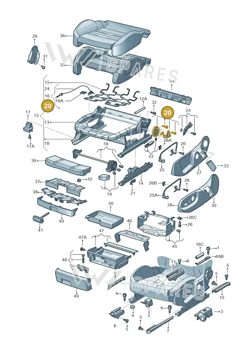 8E0881054C — Audi A4/S4/Av./qu. (2001-2004) diagram 249881000, position 20