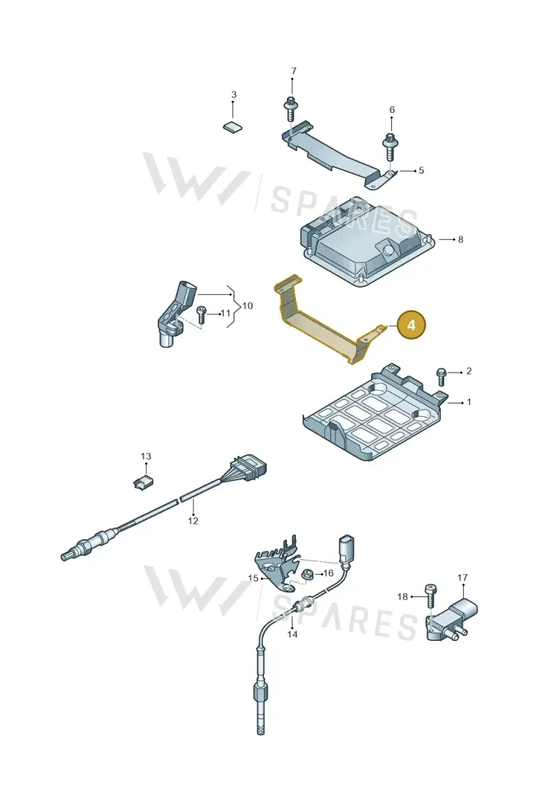 8E0907411J — Audi TTS Coupe 2.0 (2010-2014) diagram 707906100, position 4