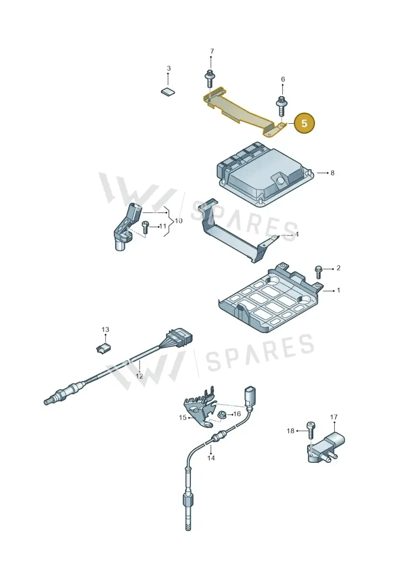 8E0907500J — Audi TTS Coupe 2.0 (2010-2014) diagram 707906100, position 5