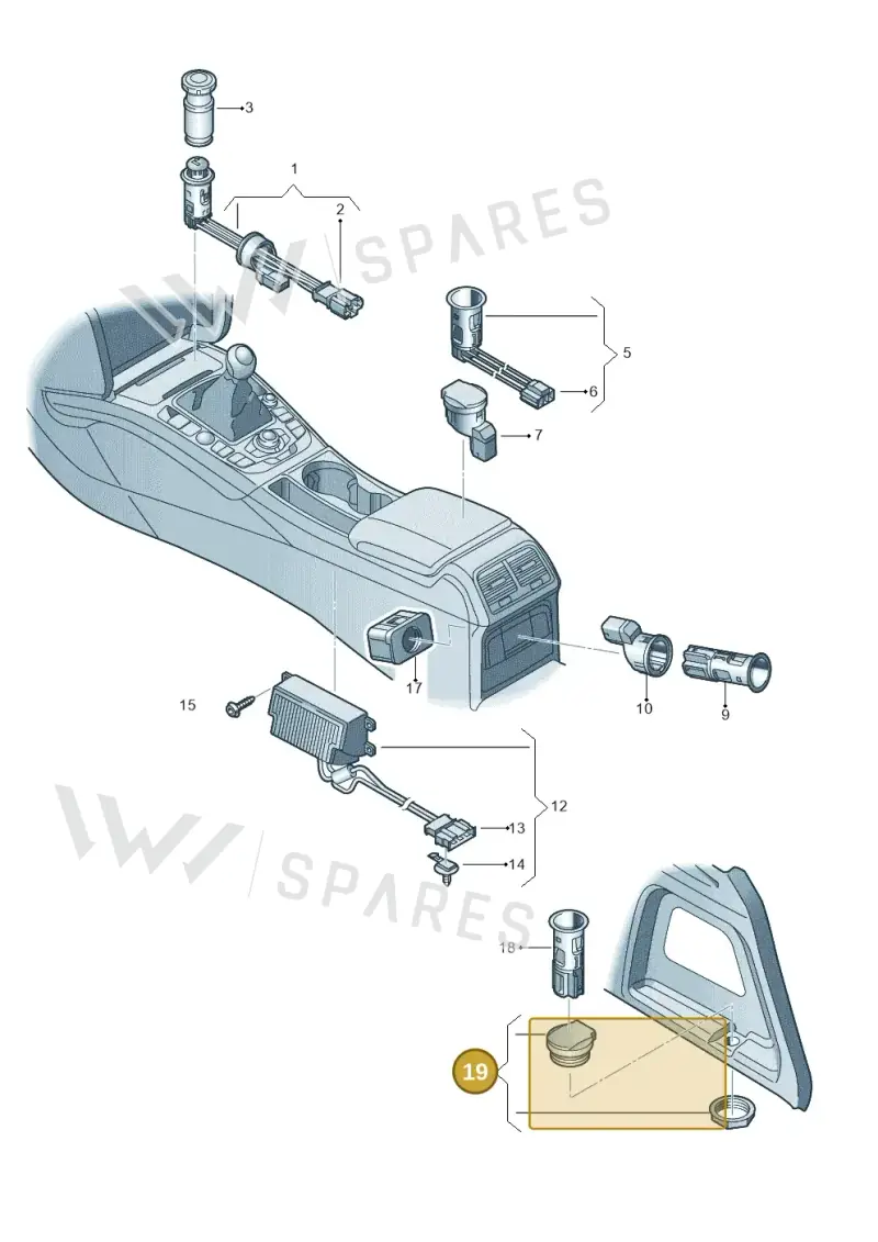 8E0919341 — Audi A5 Cabrio 2.0 (2008-2012) diagram 620919900, position 19