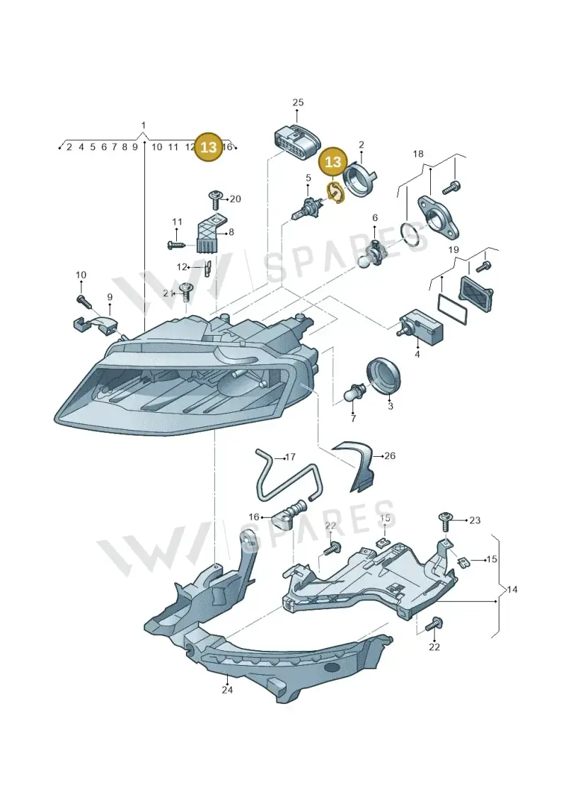 8E0941109 — Audi A4 Av. Allroad (2008-2016) diagram 636941000, position 13