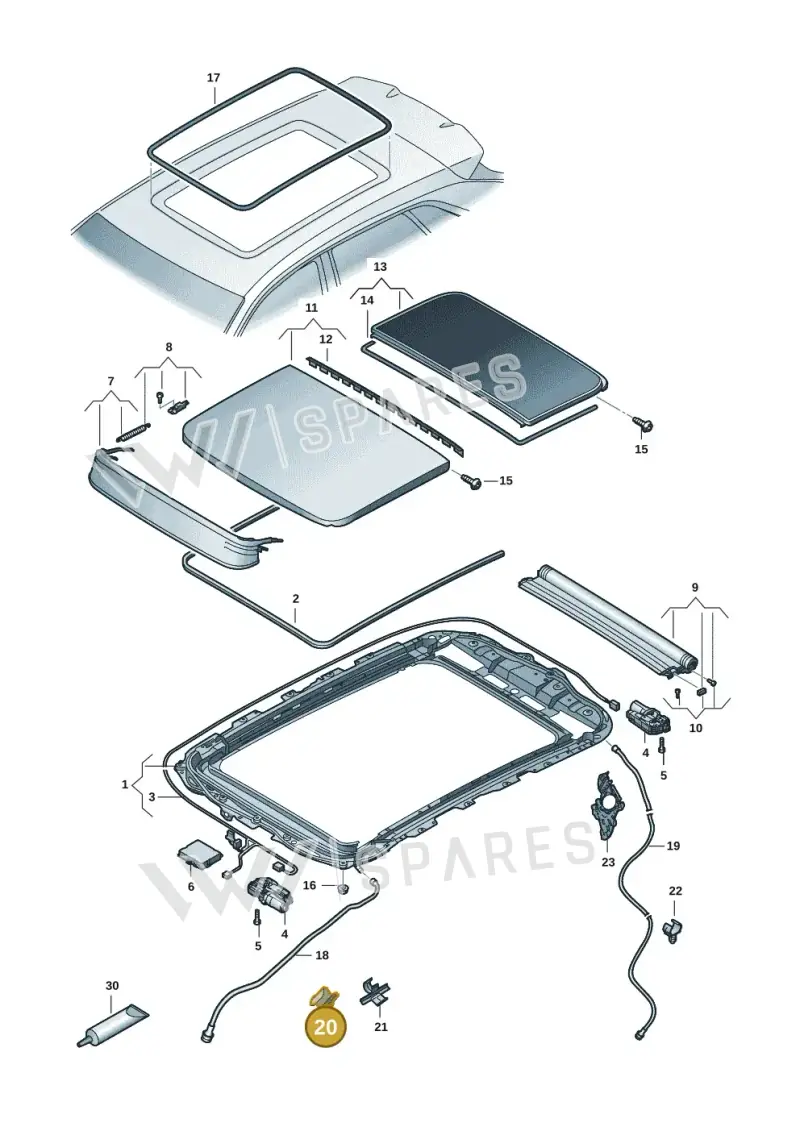 8E0971848R — Audi RSQ3 Sportback (2019-2024) diagram 597877001, position 20