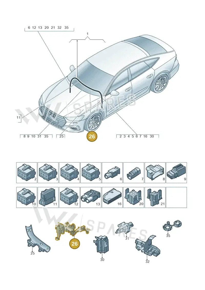 8E0971850F — Audi A7 (2021-) diagram 435971900, position 26