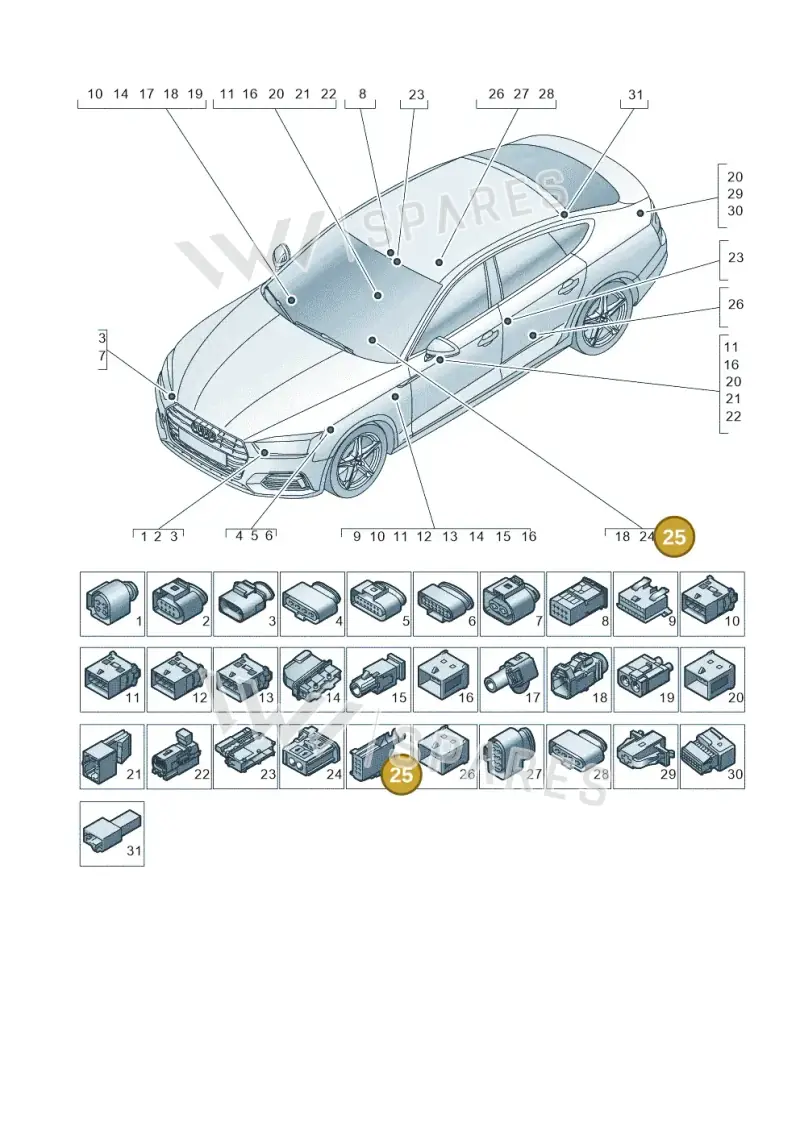 8E0971980 — Audi RS5 Sportback (2017-) diagram 897971790, position 25