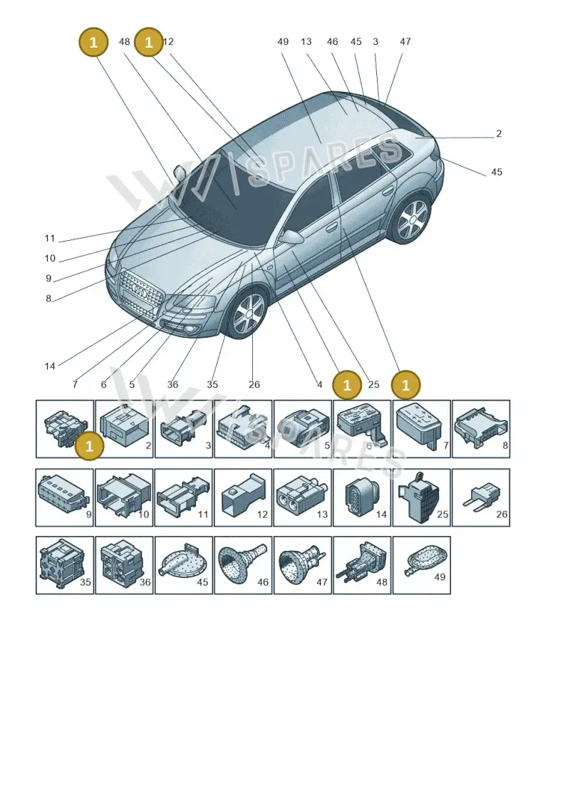 8E0971981A — Audi RS3 Sportback (2011-2012) diagram 720971790, position 1